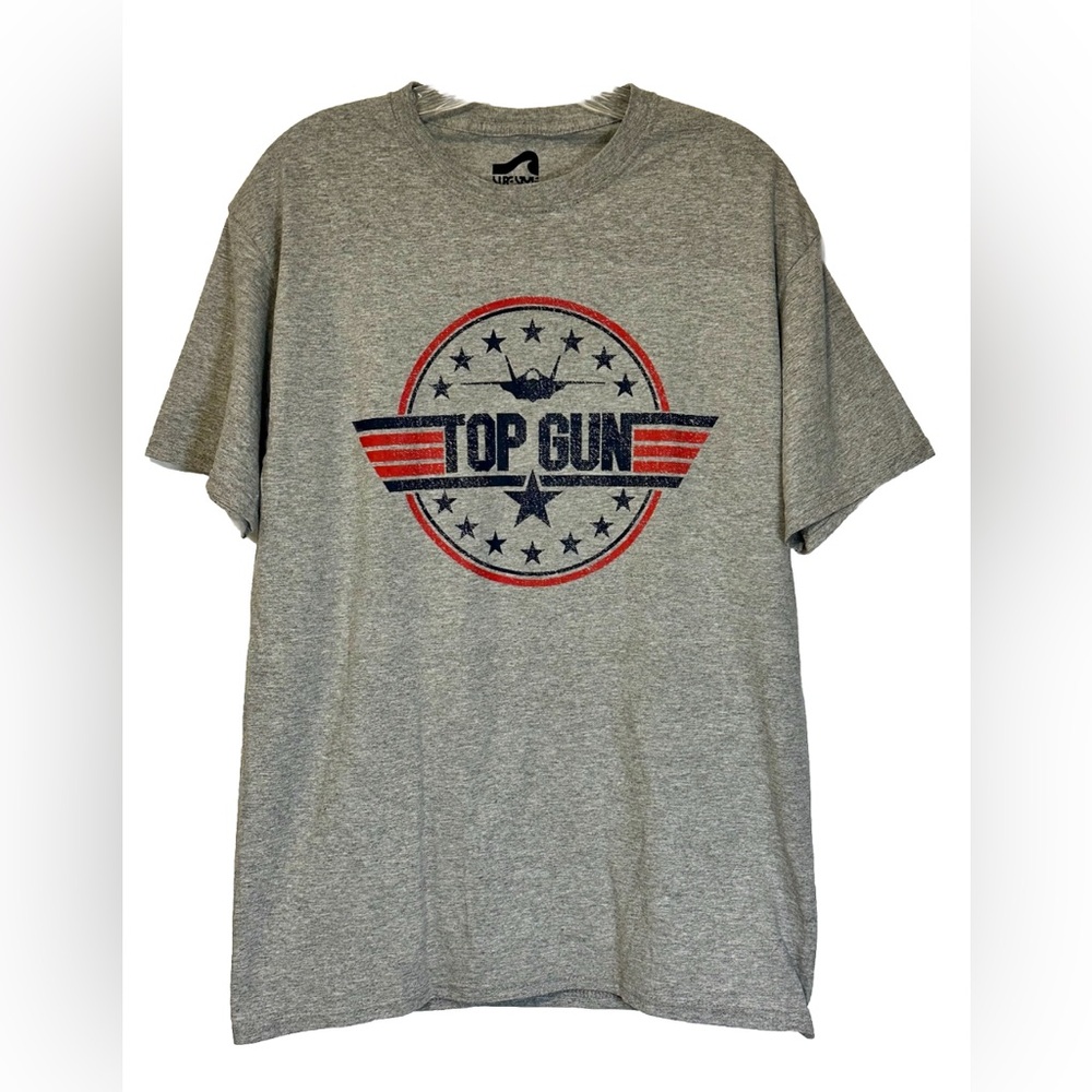 Top Gun Men’s T-shirt Stars And Stripes Fighter Jet American Air Force Medium